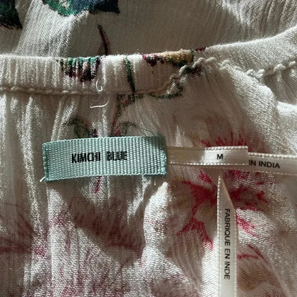 Kimchi Blue Pia Off-the-Shoulder Floral Blouse Cropped‎ Top Women Size: Medium - Picture 8 of 9